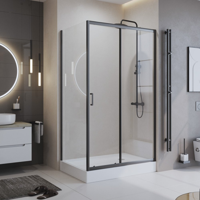 Душевой уголок BELBAGNO UNO-195-AH-1-120/90-C-NERO